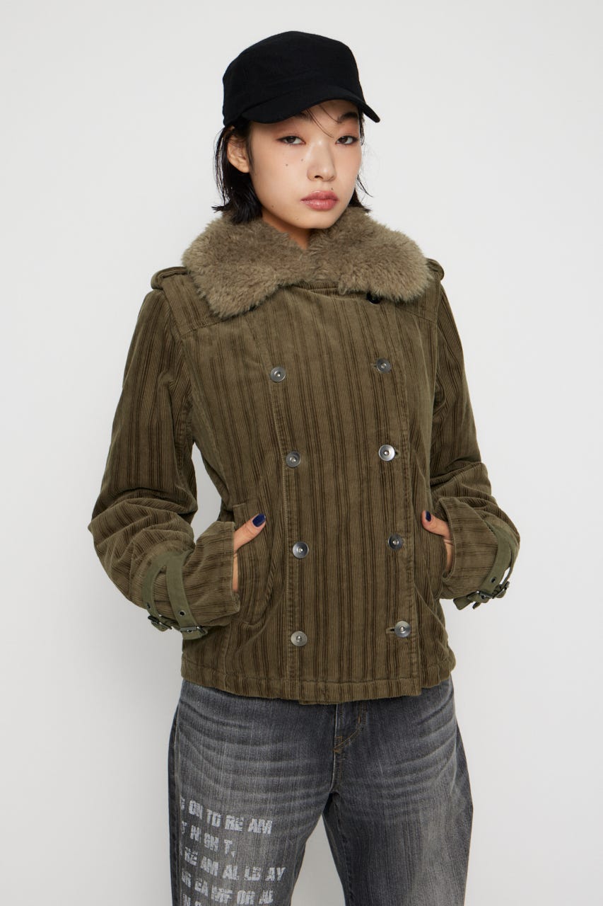 LAGUA GEM CORDUROY BOAジャケット（カーキ） LAGUA GEM | CORDUROY BOA ジャケット (コート ) |SHEL'TTER WEBSTORE