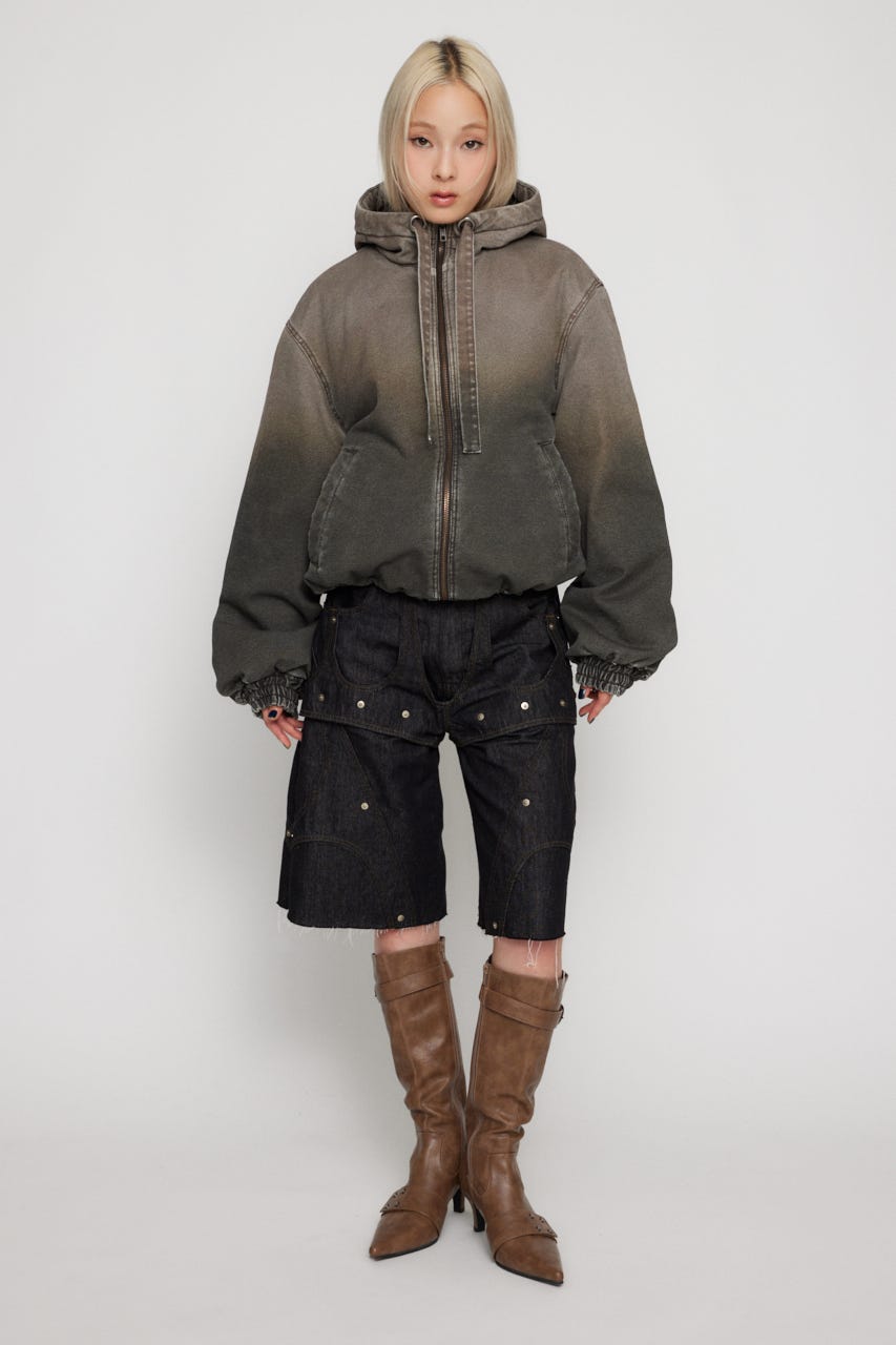 LAGUA GEM | GRADATION COTTON HOODIE ブルゾン (コート ) |SHEL