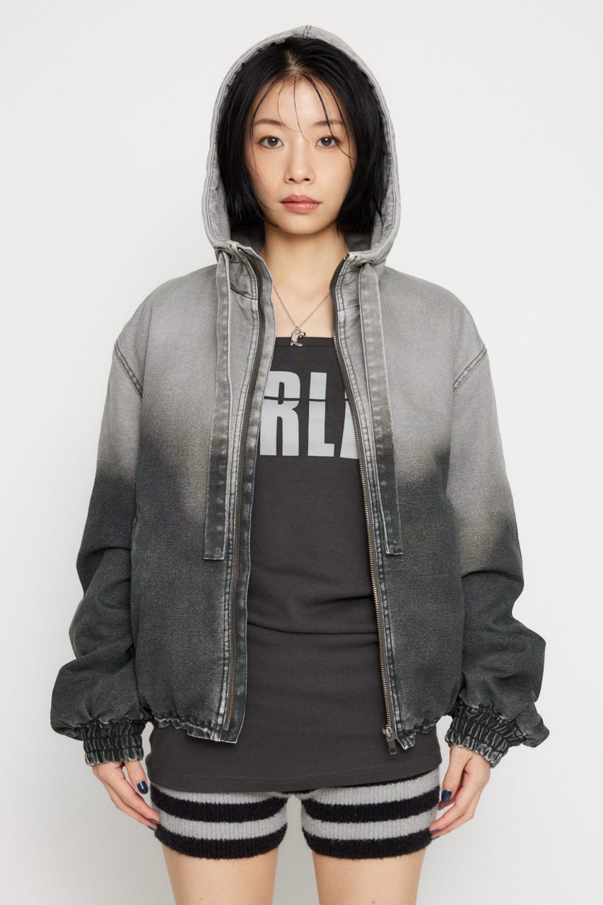 LAGUA GEM | GRADATION COTTON HOODIE ブルゾン (コート ) |SHEL