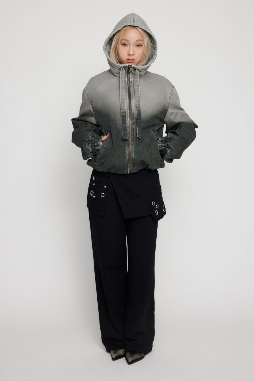 LAGUA GEM | GRADATION COTTON HOODIE ブルゾン (コート ) |SHEL