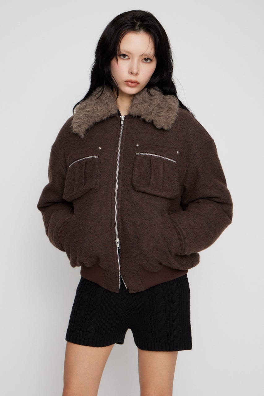 TWEED LIKE BOA ブルゾン BRN S