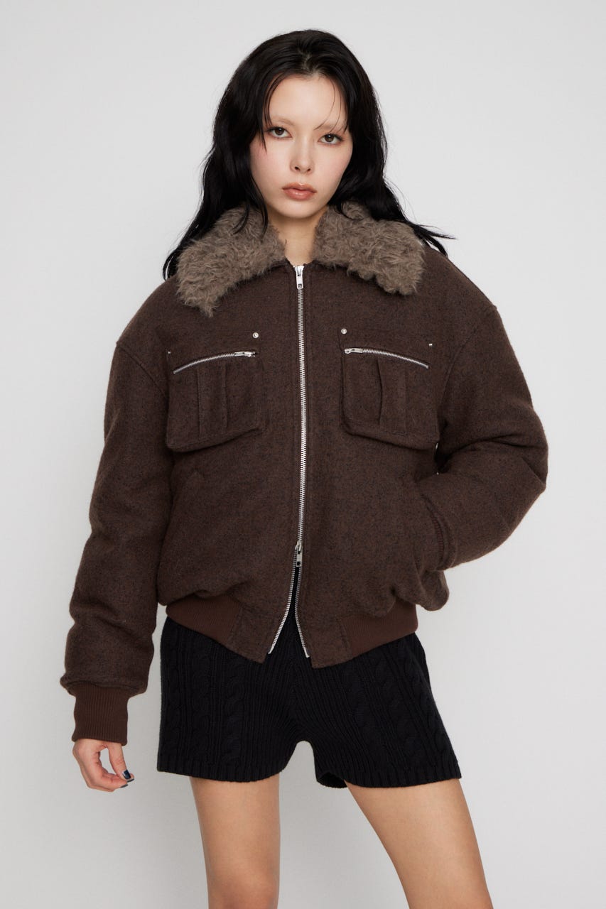 TWEED LIKE BOA ブルゾン BRN S