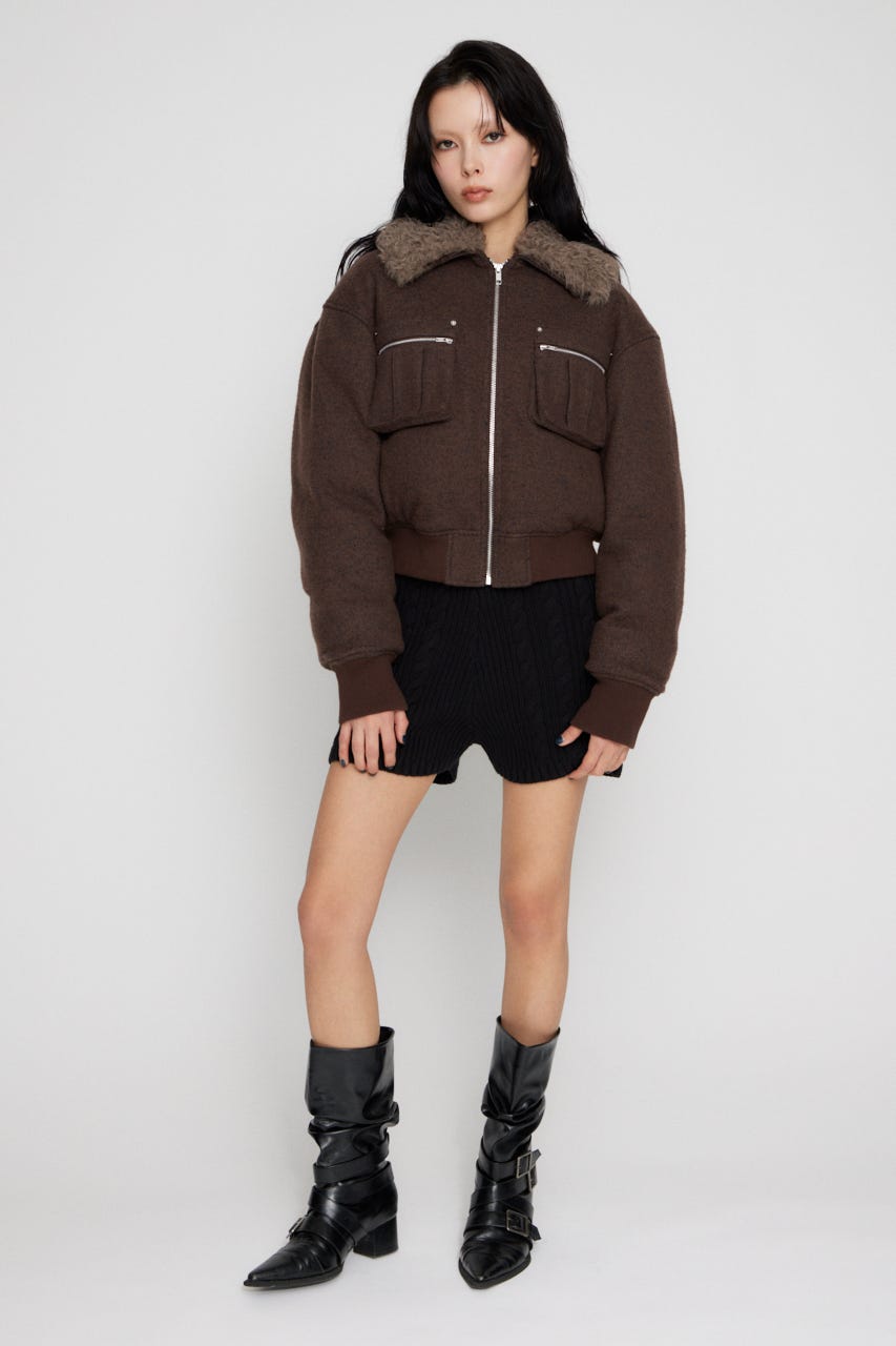 TWEED LIKE BOA ブルゾン BRN S