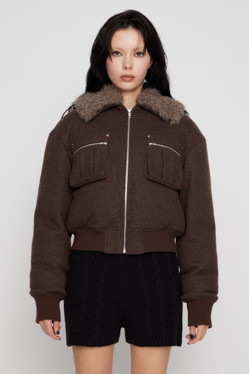 TWEED LIKE BOA ブルゾン BRN S