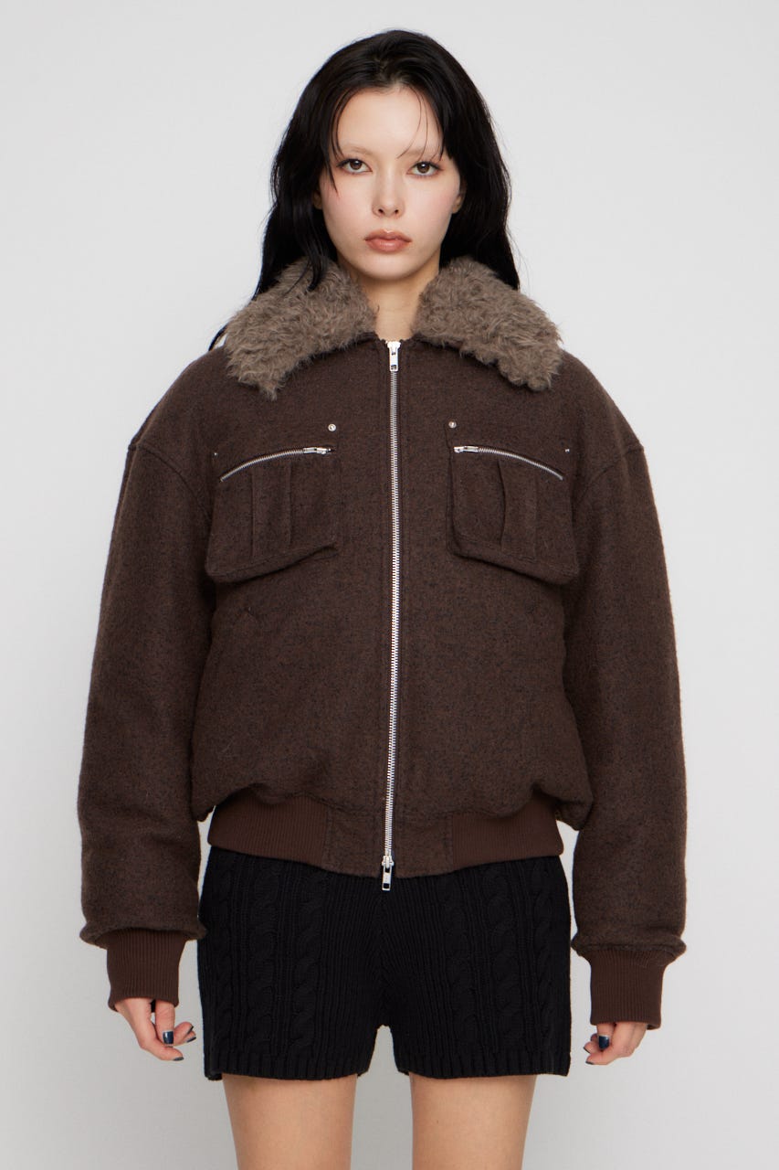 TWEED LIKE BOA ブルゾン BRN S