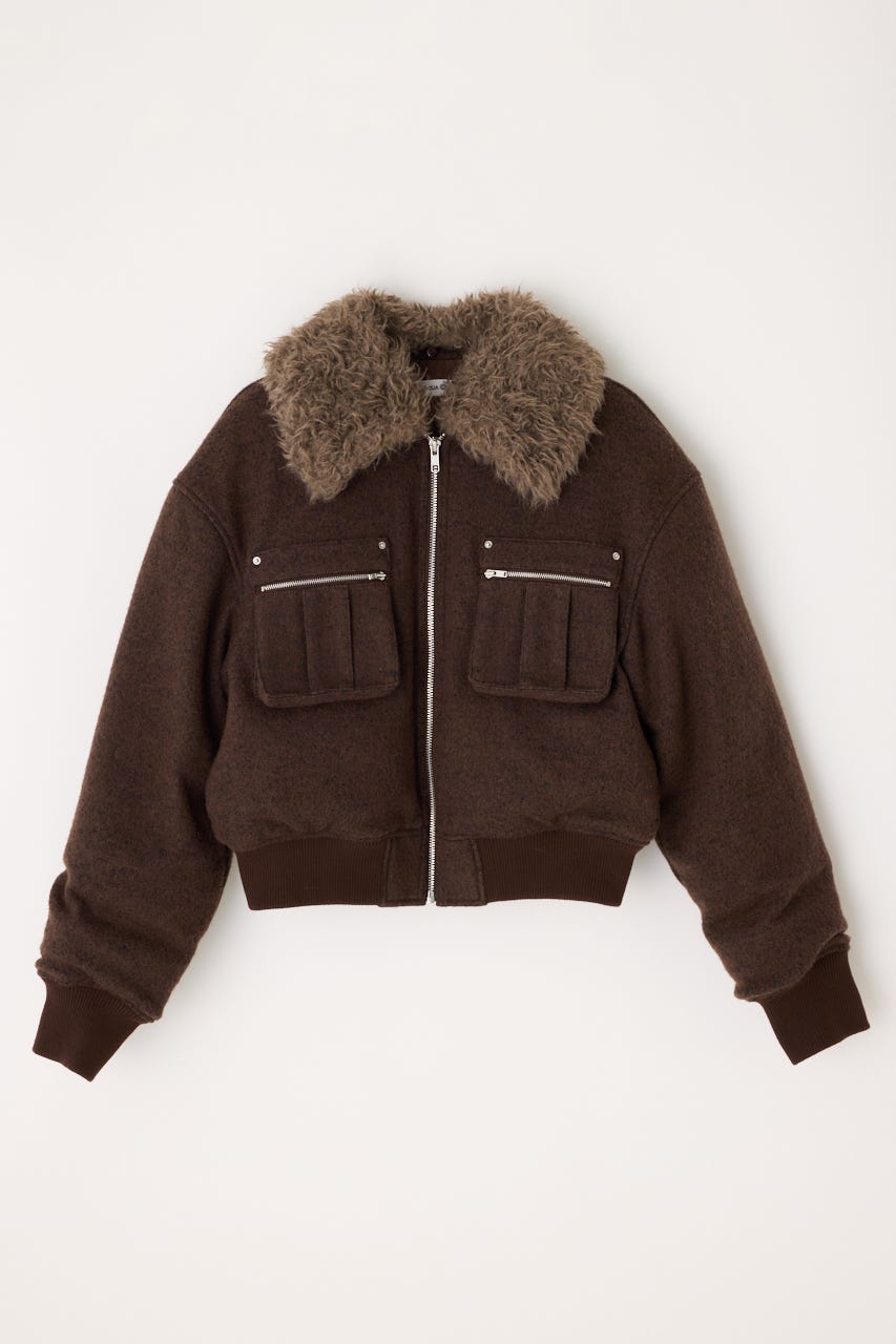 TWEED LIKE BOA ブルゾン BRN S