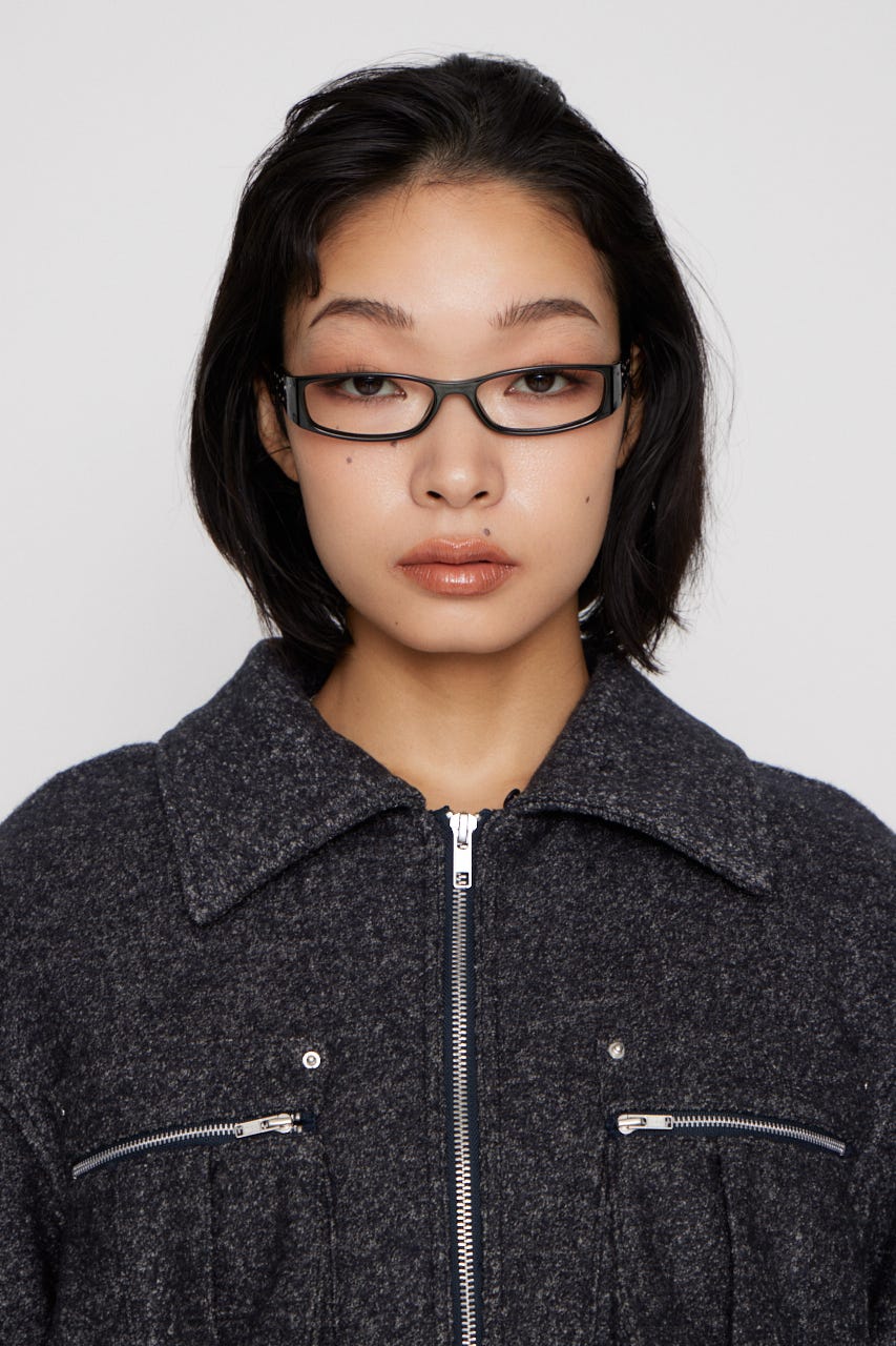 TWEED LIKE BOA ブルゾン NVY M