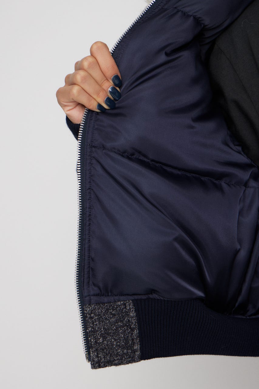 TWEED LIKE BOA ブルゾン NVY M