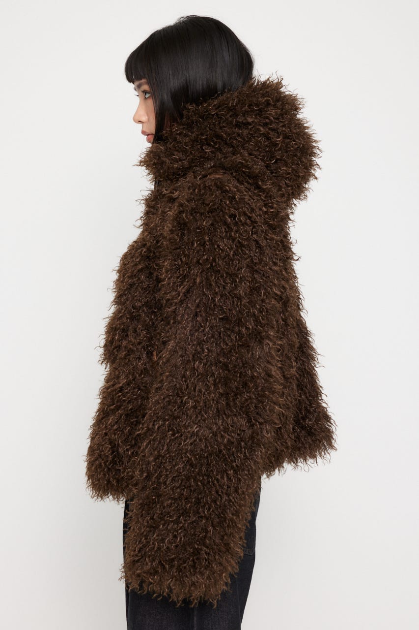 laguagemアウター今週限定価格 LAGUA GEM | LONG FAUX FUR BELTED ジャケット (コート ) |SHEL
