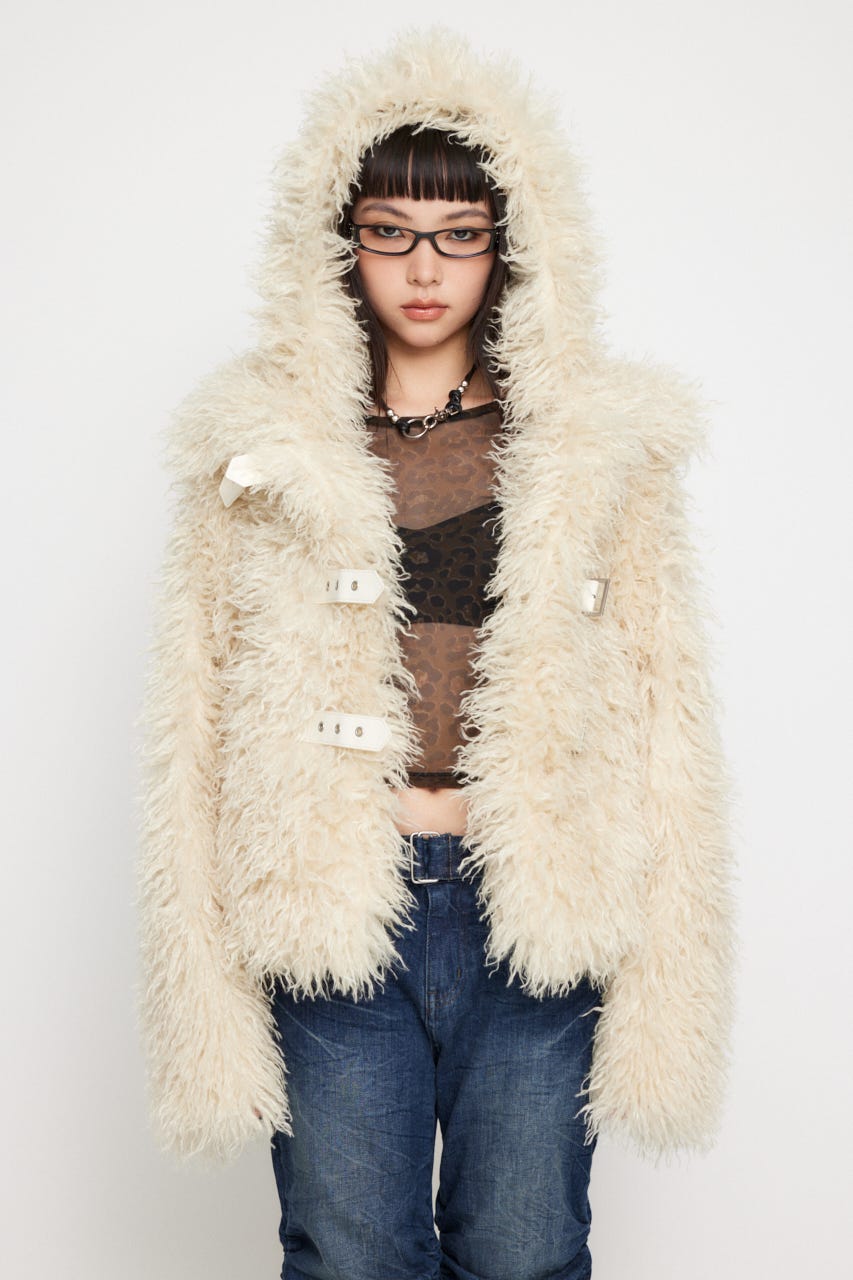 ジャケット・アウター Laguagem Faux fur coat LAGUA GEM | LONG FAUX FUR BELTED ジャケット (コート ) |SHEL