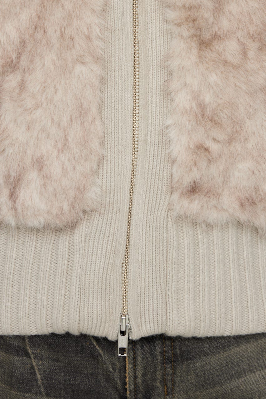 LAGUA GEM CABLE KNIT FAUX FUR ブルゾン LAGUA GEM | CABLE KNIT FAUX FUR ブルゾン (ブルゾン ) |SHEL