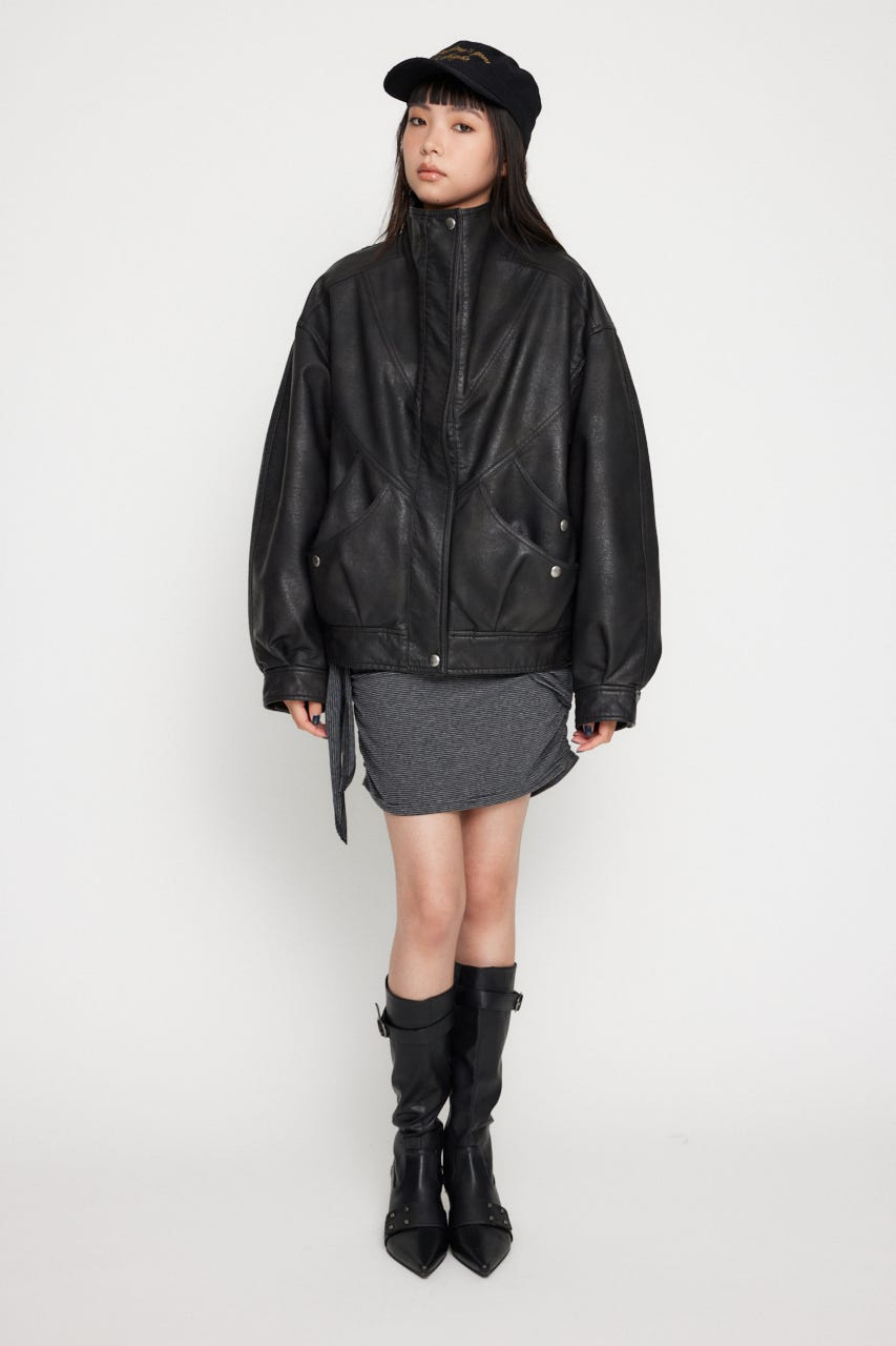 【極美品】LAGUA GEM CROPPED FAUX LEATHER ブルゾン LAGUA GEM | CROPPED FAUX LEATHER ブルゾン (ブルゾン ) |SHEL