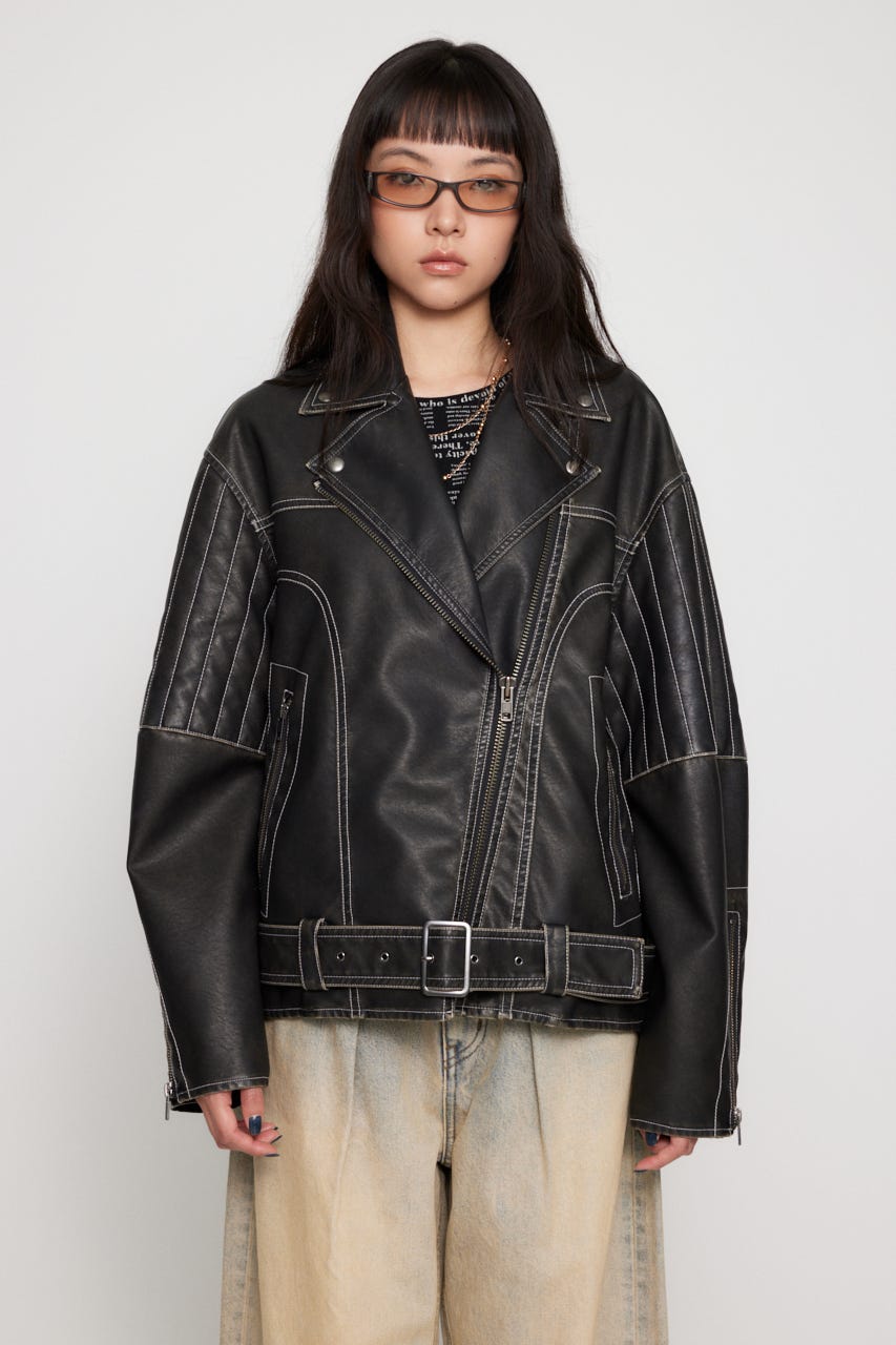 LAGUA GEM ブルゾン　レザージャケット 楽天市場】CROPPED FAUX LEATHER ブルゾン／ラグア ジェム