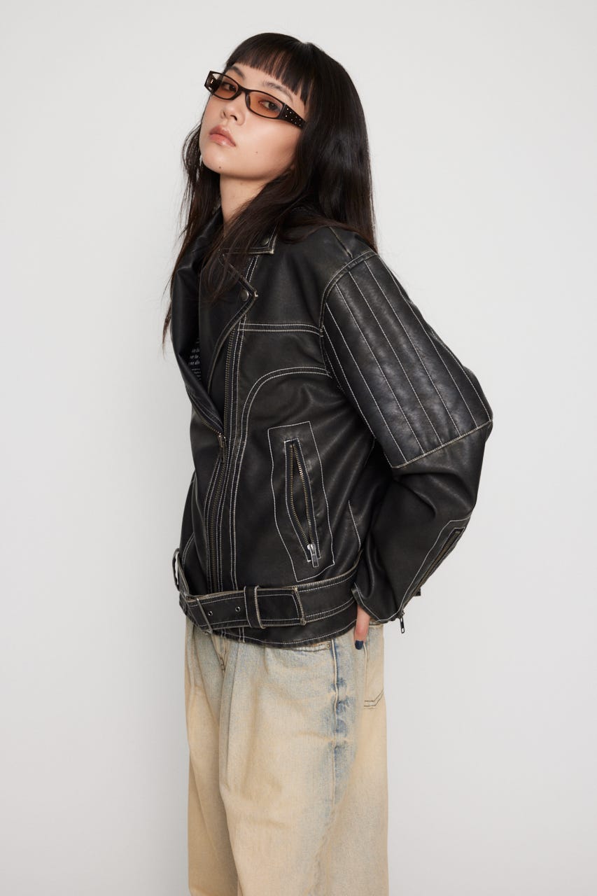 LAGUAGEM ラグアジェム オーバー レザー ブルゾン アウター 楽天市場】CROPPED FAUX LEATHER ブルゾン／ラグア ジェム
