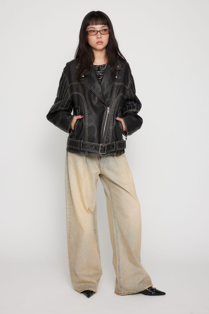 美品 pium ピウム ラブリールーズレザージャケット 美品 pium ピウム ラブリールーズレザージャケット