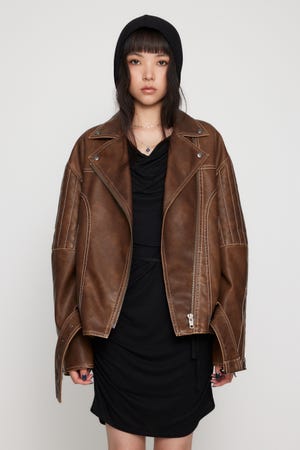 LAGUA GEM フェイクレザー ヴィンテージジャケット アウター LAGUA GEM（ラグアジェム）の「【追加生産】フェイクレザー