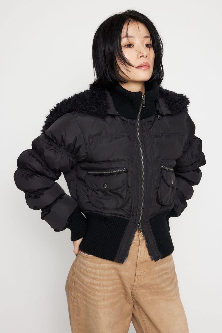 LAGUA GEM ボアブルゾン LAGUA GEM | CABLE KNIT FAUX FUR ブルゾン (ブルゾン ) |SHEL