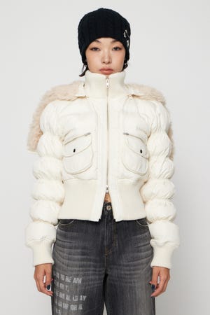 LAGUA GEM | HOODIE ZIP STITCH ブルゾン (コート ) |SHEL'TTER