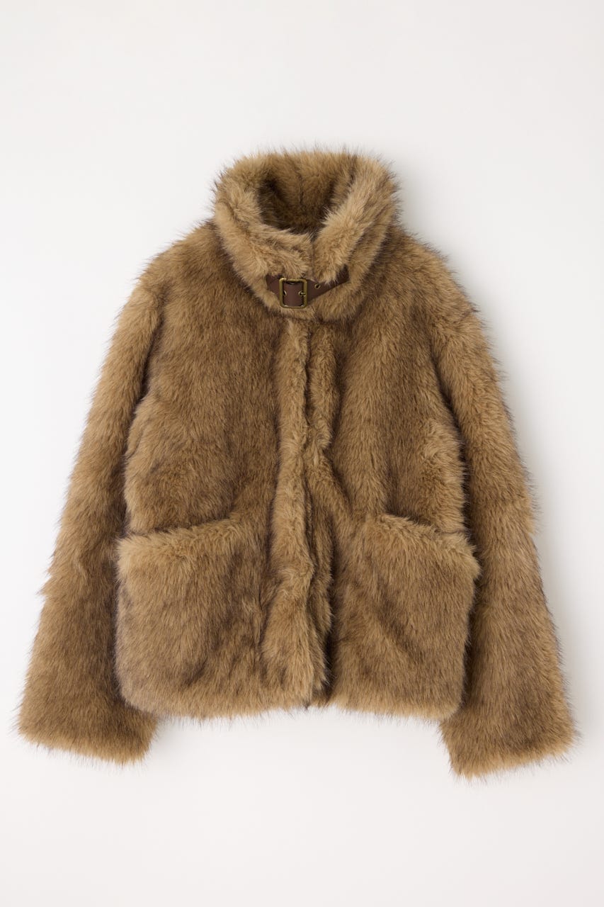 lagua gem ファーコート　カーキ　サイズM LAGUA GEM | POCKET POINT FAUX FUR コート (コート ) |SHEL