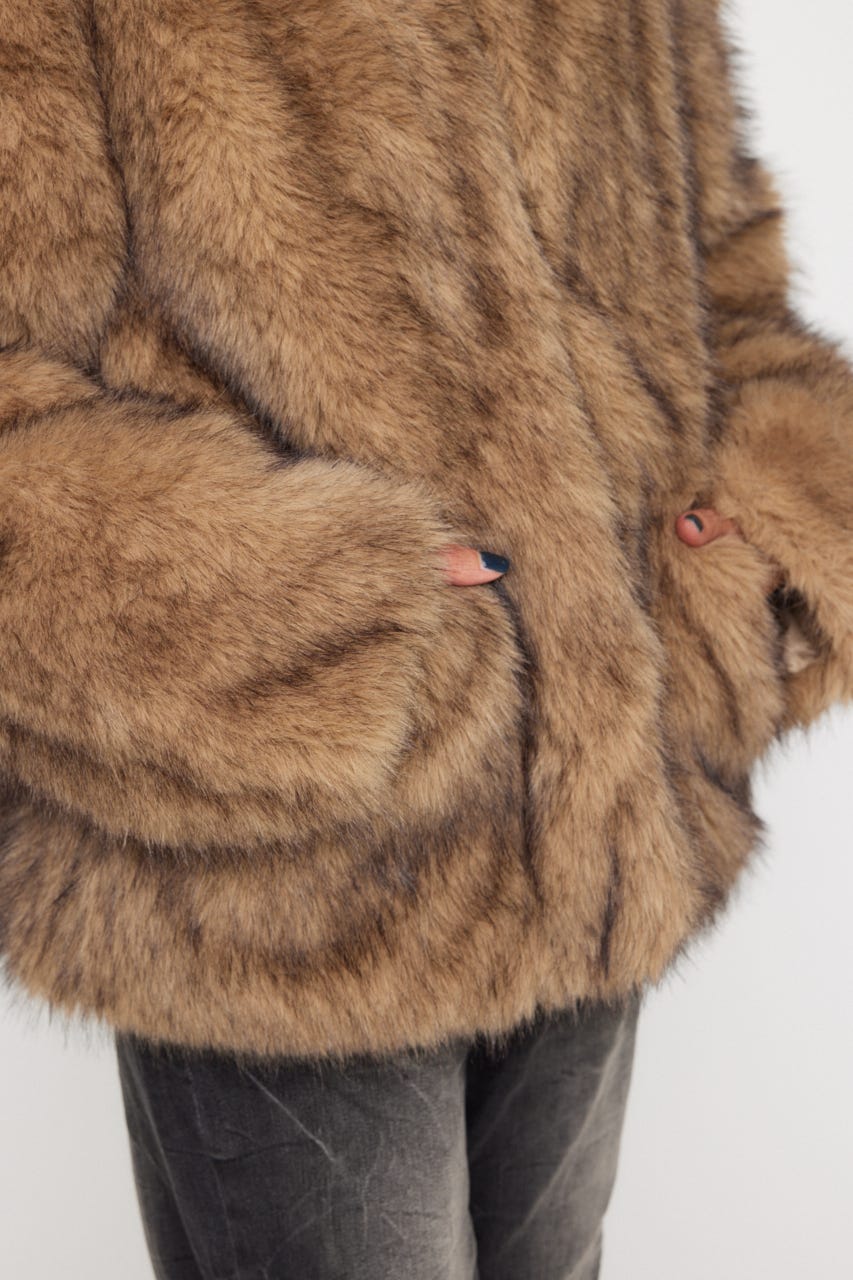 LAGUA GEM | POCKET POINT FAUX FUR コート (コート ) |SHEL