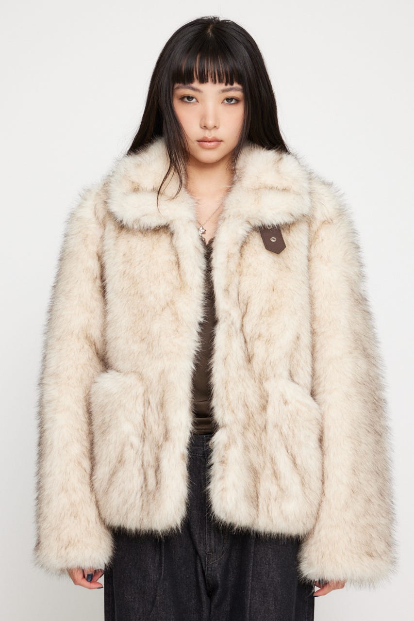 LAGUA GEM | POCKET POINT FAUX FUR コート (コート ) |SHEL
