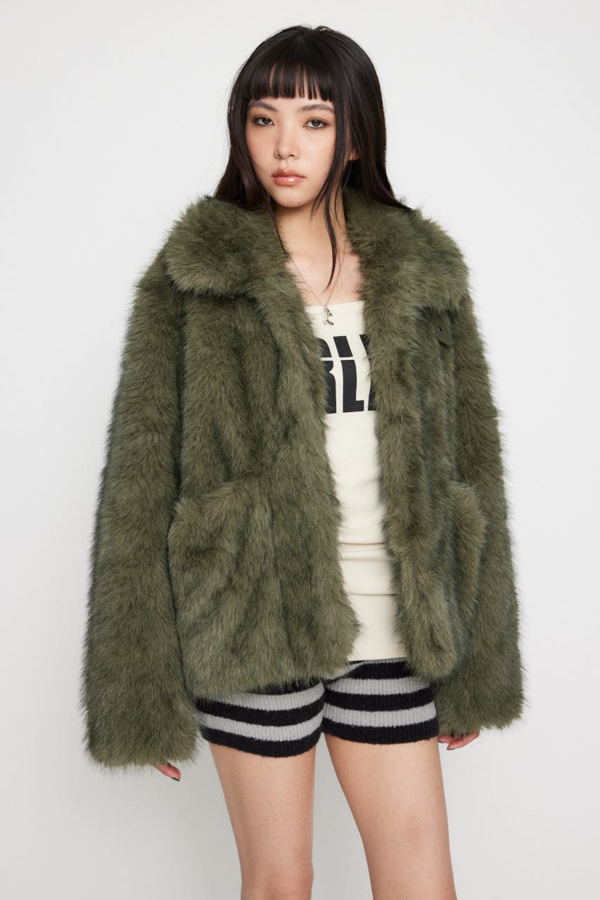 LAGUA GEM | POCKET POINT FAUX FUR コート (コート ) |SHEL