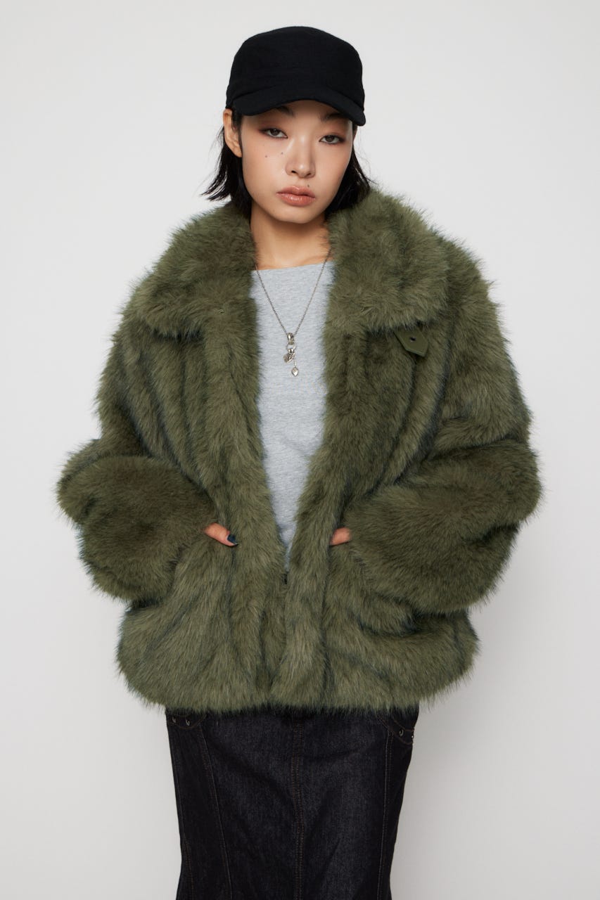 LAGUA GEM | POCKET POINT FAUX FUR コート (コート ) |SHEL