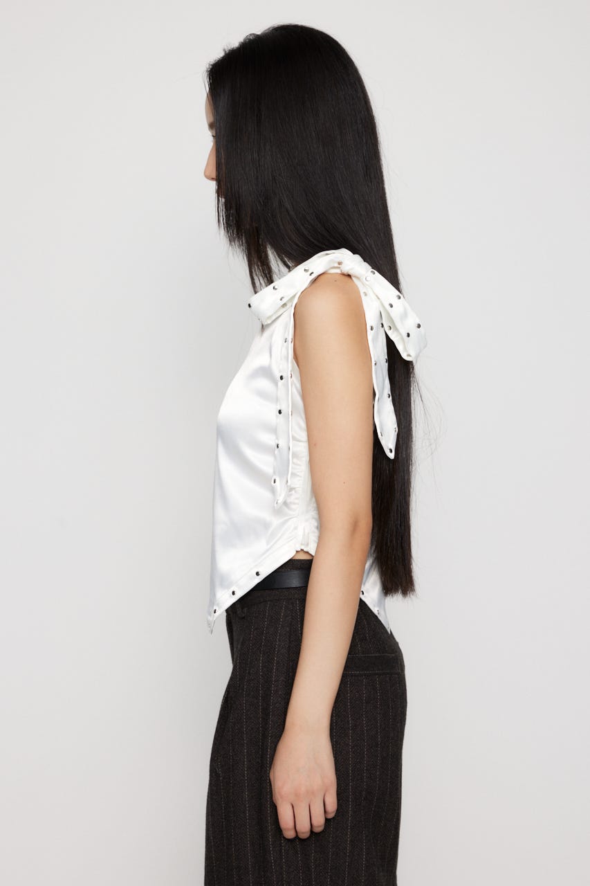 LAGUA GEM | ONE SHOULDER SATIN トップス (タンクトップ