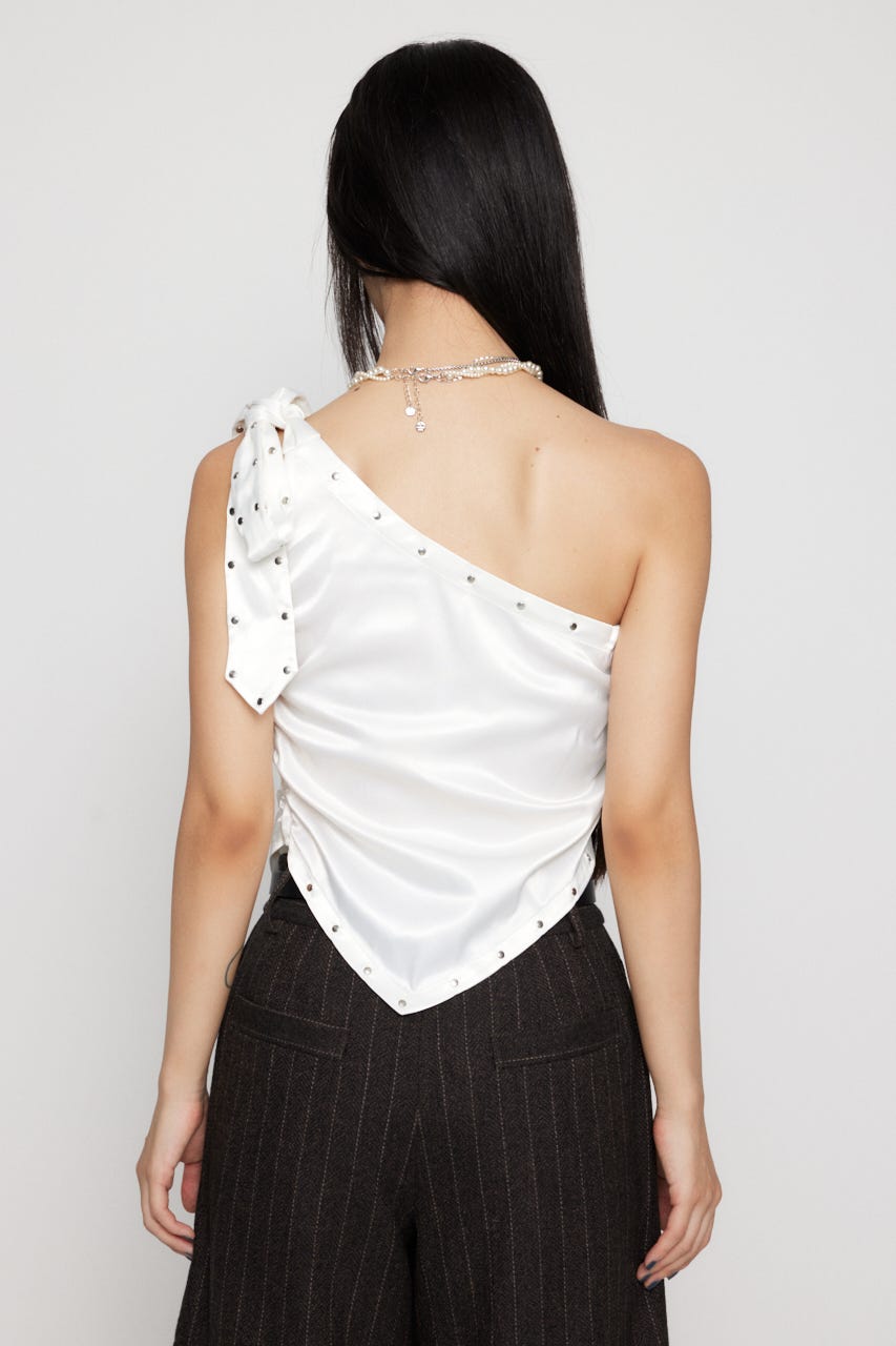 LAGUA GEM | ONE SHOULDER SATIN トップス (タンクトップ
