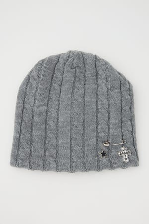 BROOCH POINT KNIT キャップ