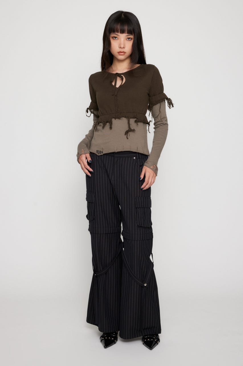 FRONT RIBBON BICOLOR ニット KHA FREE