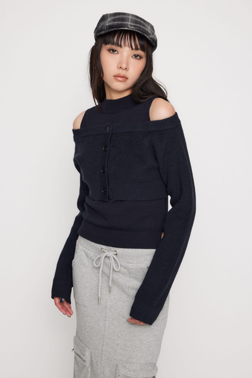LAGUA GEM | 2PIECE OFF SHOULDER ニット (ニット ) |SHEL'TTER