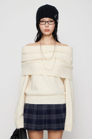 LOOSEY KNIT オフショルダー
