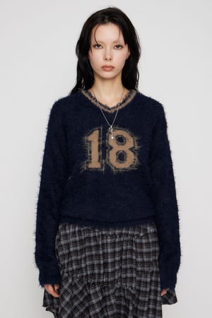 NUMBER SHAGGY KNIT トップス