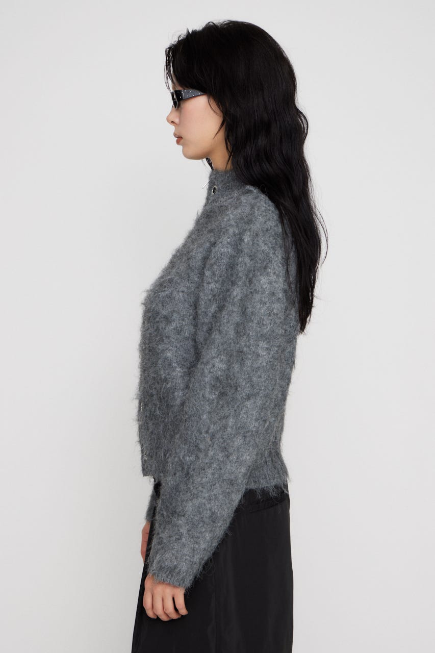 ZIP SIDE EYELET ニット GRY FREE