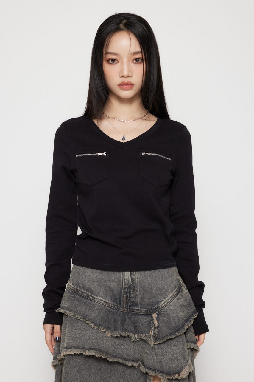 LGB 長袖カットソー 黒 KOEISTORE カットソー レディース トップス 長袖 Tシャツ 七分袖