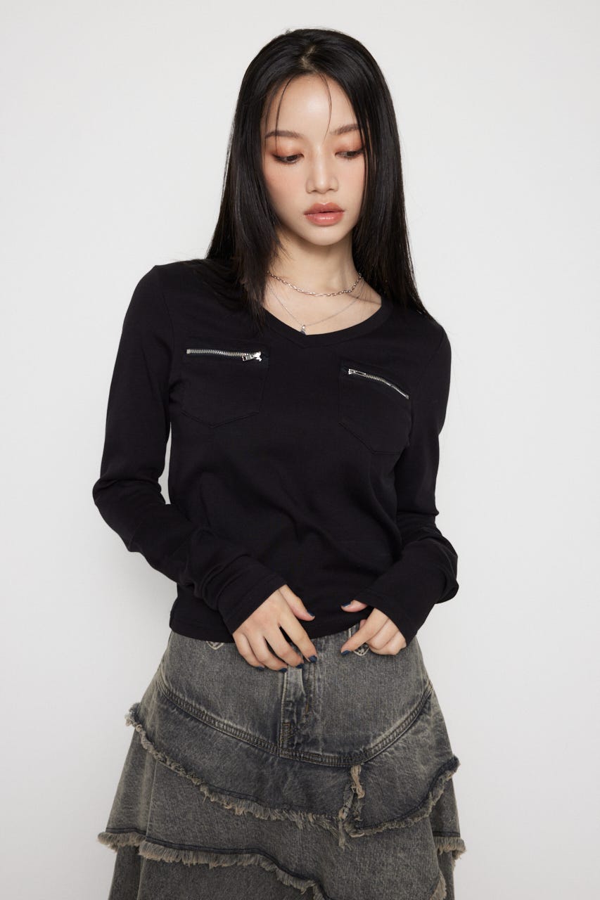 LAGUA GEM | ZIP POCKET ロングスリーブTシャツ (Tシャツ