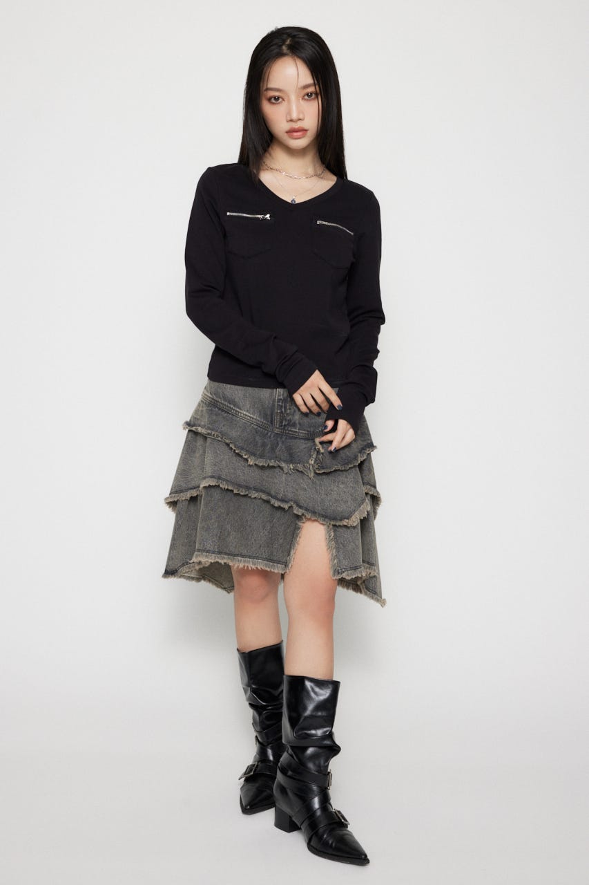 GOOD LUCK GEM スターレースロンt LAGUA GEM | ZIP POCKET ロングスリーブTシャツ (Tシャツ