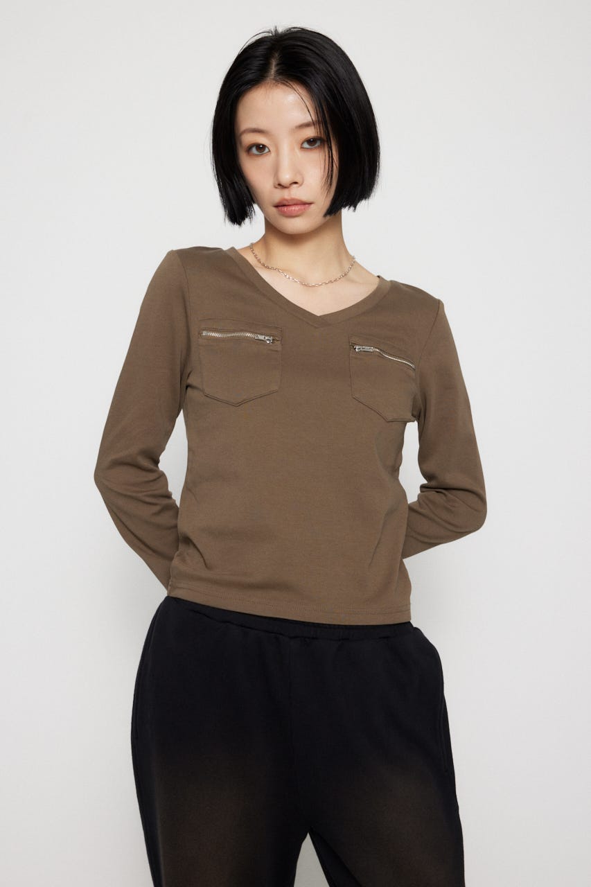 GOOD LUCK GEM スターレースロンt LAGUA GEM | ONE SHOULDER MIX ニット (タンクトップ ) |SHEL