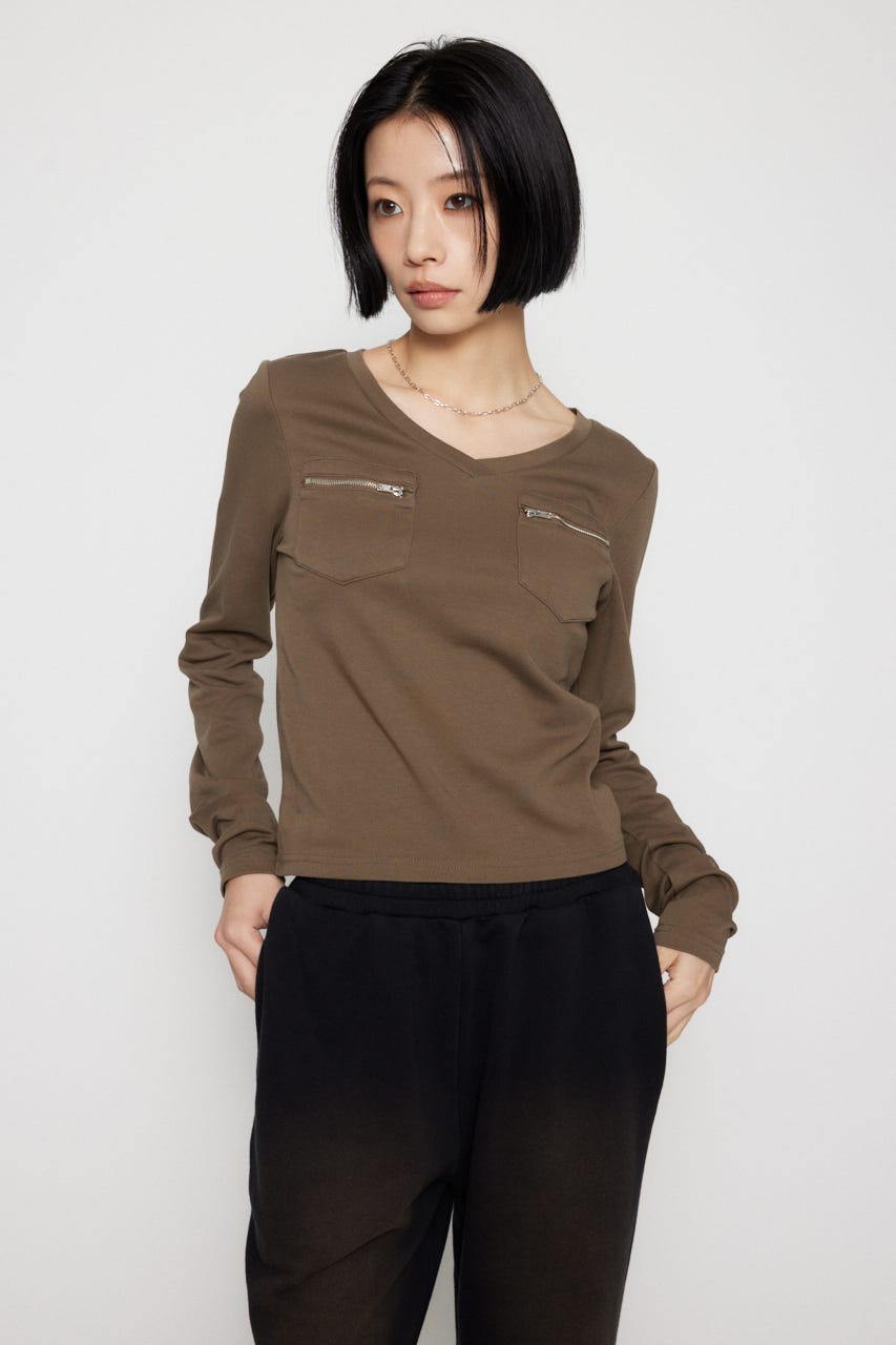 LAGUA GEM | ZIP POCKET ロングスリーブTシャツ (Tシャツ