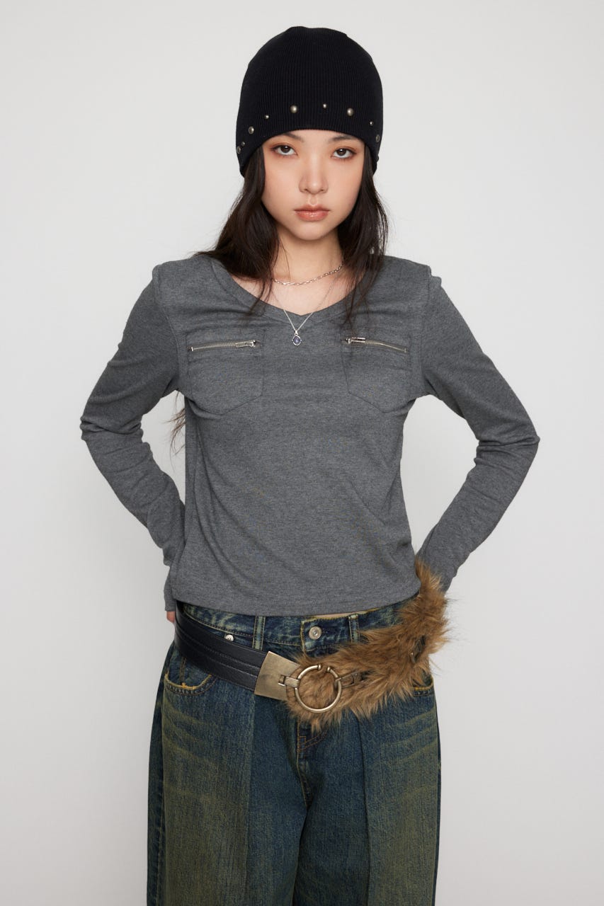 LAGUA GEM ZIP POCKET ロングスリーブＴシャツ LAGUA GEM | ZIP POCKET ロングスリーブTシャツ (Tシャツ