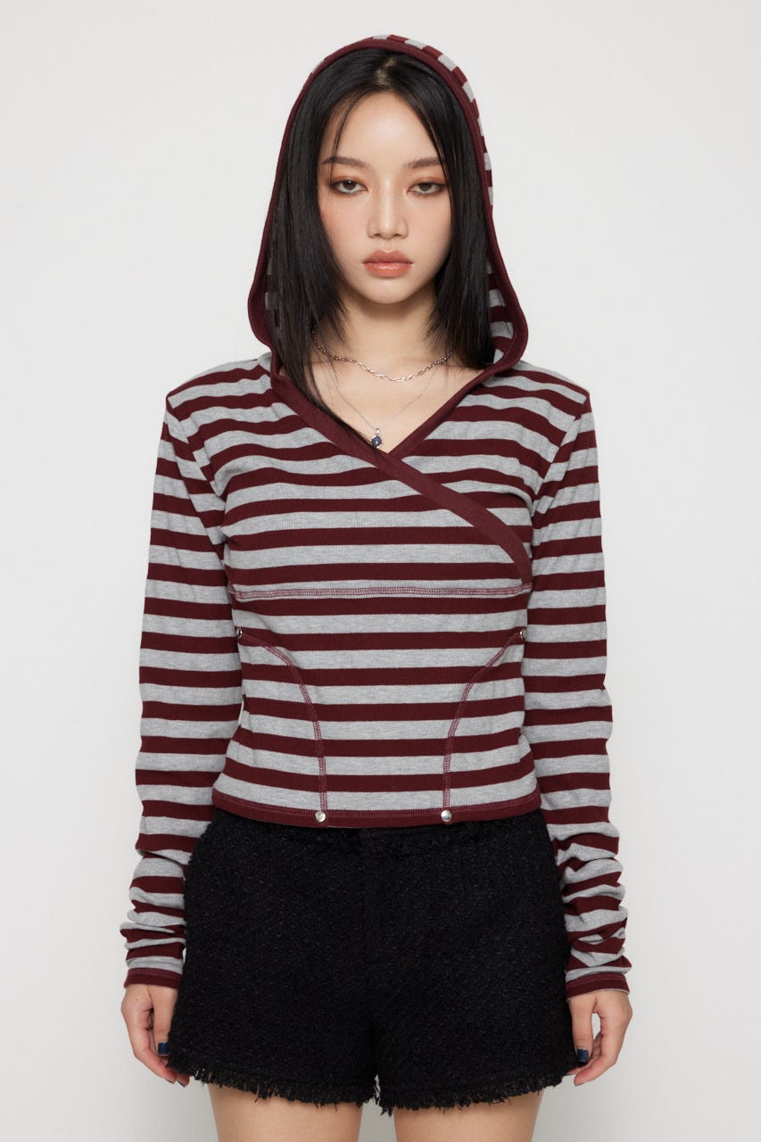 LAGUA GEM | FRONT CROSS BORDER フーディ (Tシャツ・カットソー