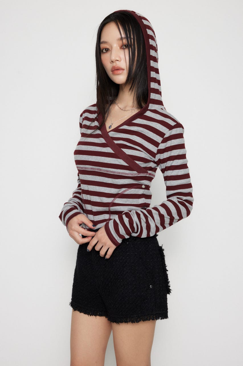 LAGUA GEM | FRONT CROSS BORDER フーディ (Tシャツ・カットソー