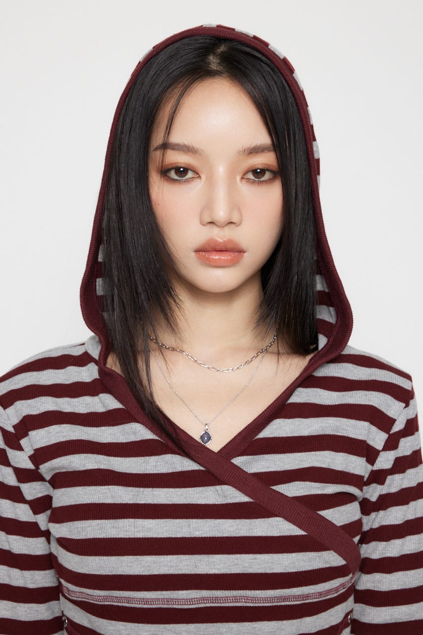 LAGUA GEM | FRONT CROSS BORDER フーディ (Tシャツ・カットソー
