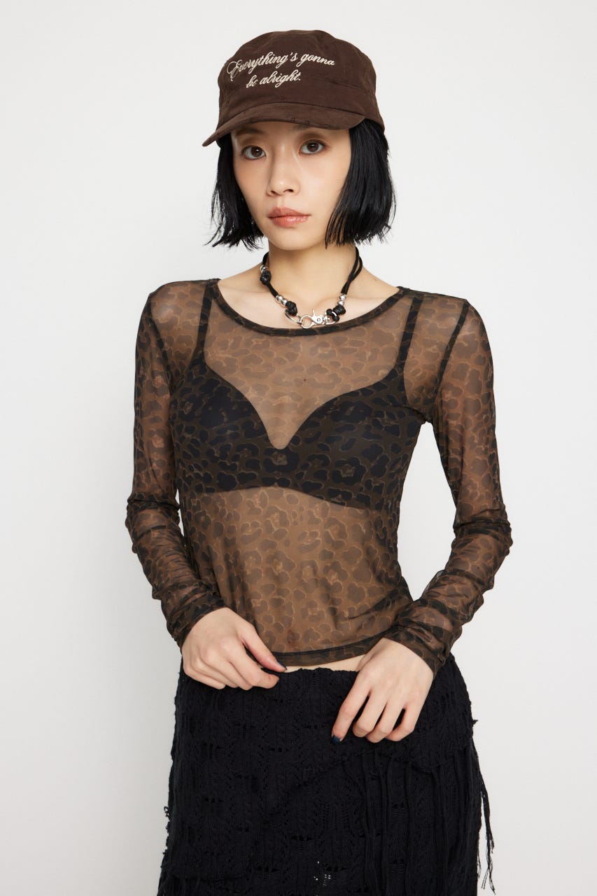 LAGUA GEM LEOPARD LACE トップス LAGUA GEM（ラグアジェム）の「LEOPARD LACE トップス（Tシャツ