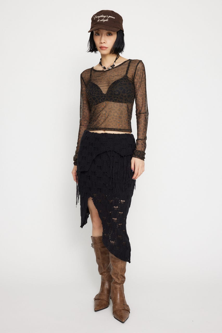 LAGUA GEM ヒョウ柄トップス LAGUA GEM ラグアジェム LEOPARD LACE トップス レオパード