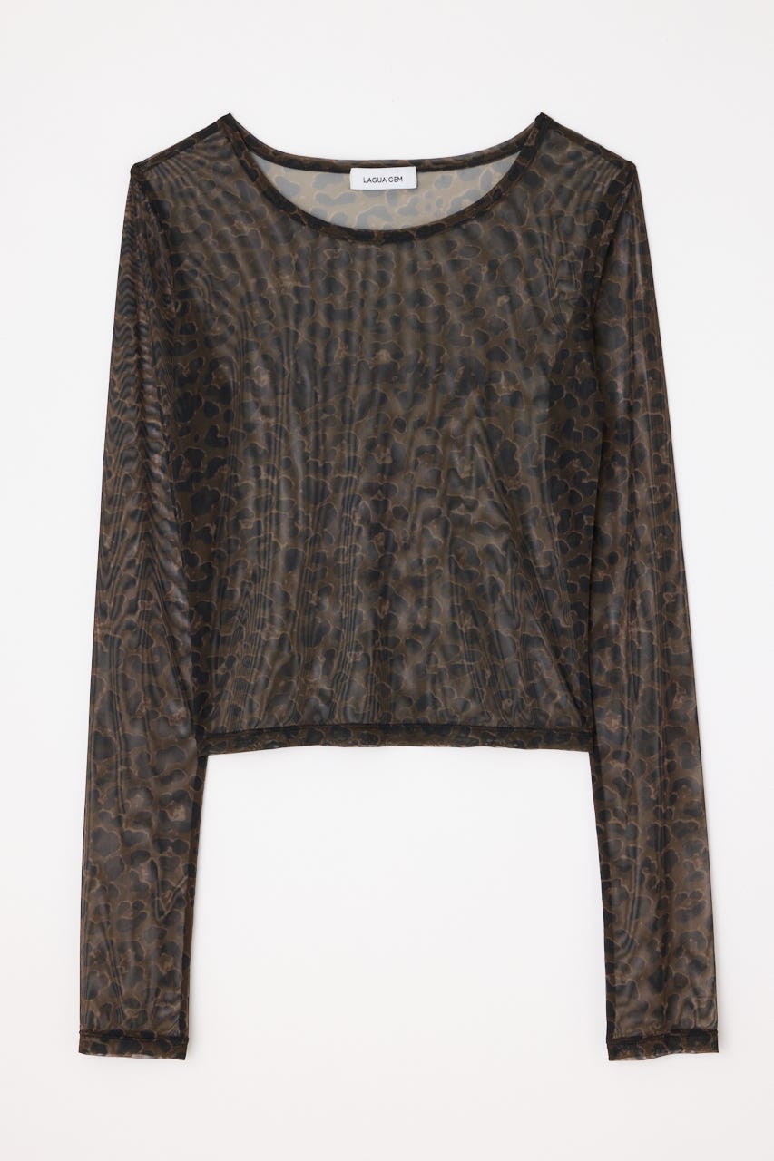 LAGUA GEM ヒョウ柄トップス LAGUA GEM ラグアジェム LEOPARD LACE トップス レオパード