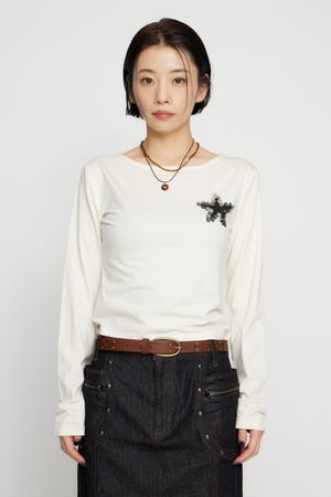 SHELL LIKE BUTTON ロングスリーブＴシャツ