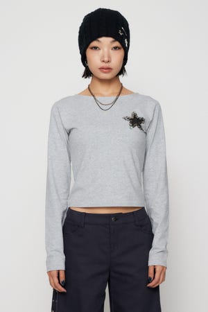 SHELL LIKE BUTTON ロングスリーブＴシャツ