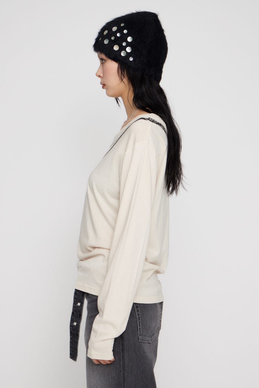 PENDANT PRINT ロングスリーブＴシャツ IVOY FREE